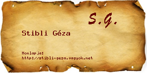 Stibli Géza névjegykártya