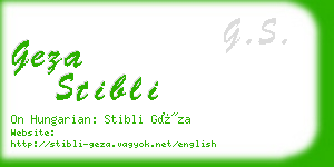 geza stibli business card